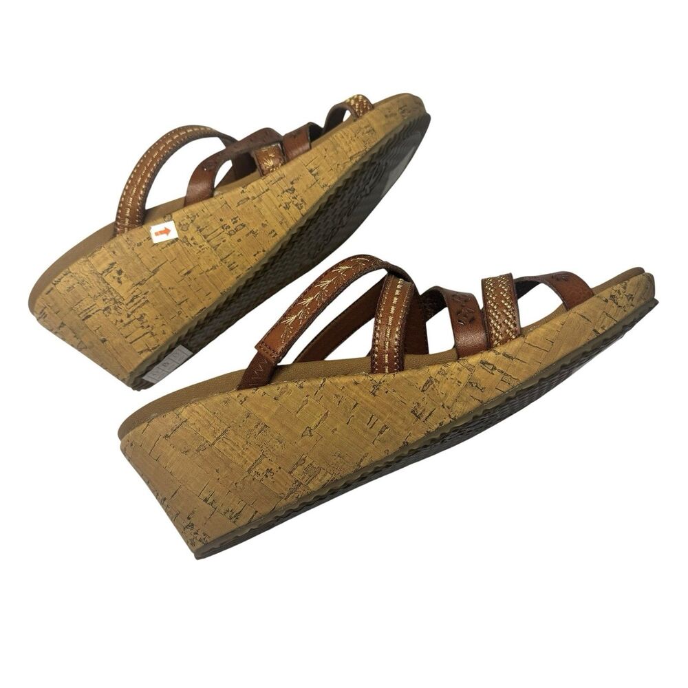 NEW Skechers Cali Beverlee Wedge Tiger Posse Size 8 Strappy Sandal Vacation Boho - Picture 5 of 6